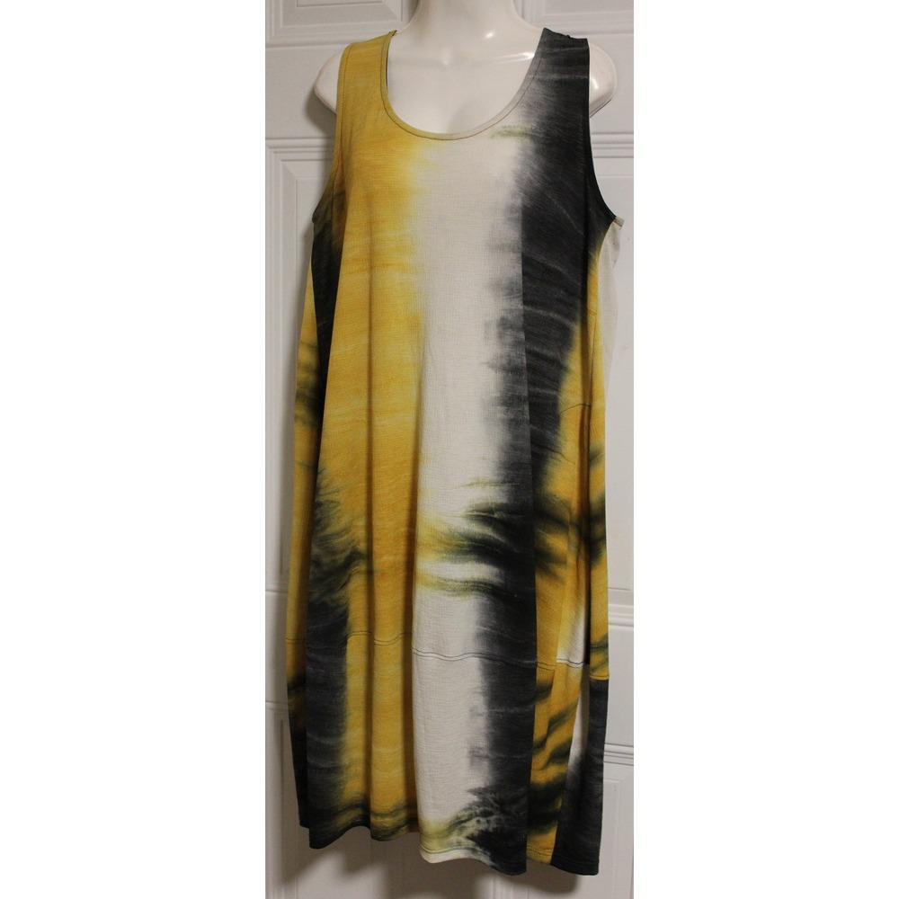 Alembika Tie Dye Sleeveless Swing Dress A-Line Knee Length Size 4 US 12/14 Chic - Picture 3 of 11